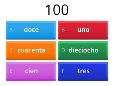 Spanish numbers 1-100