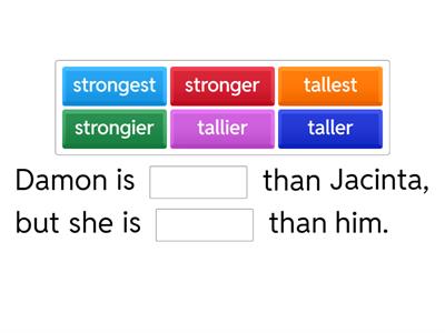 Fill in the blanks /er/ /est/ suffix 