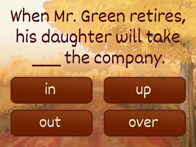 Take up, take out, take off 