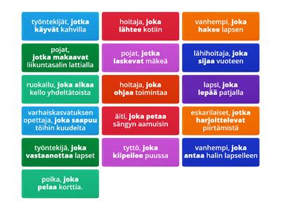 VA-partisiippi (joka-lause >> partisiippi)