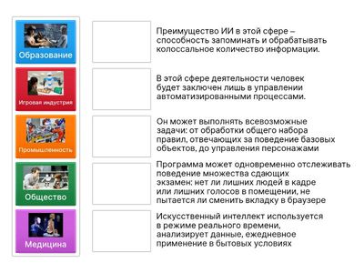 Сфера применения искусственного интеллекта