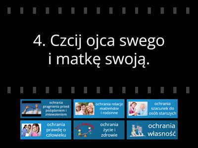 Przykazania: wybierz wartość, która jest chroniona przez dane przykazanie.