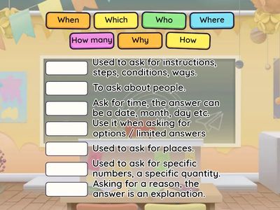 WH questions, how to use them? ex 