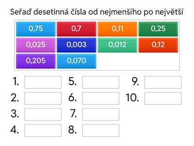 Porovnávání desetinných čísel