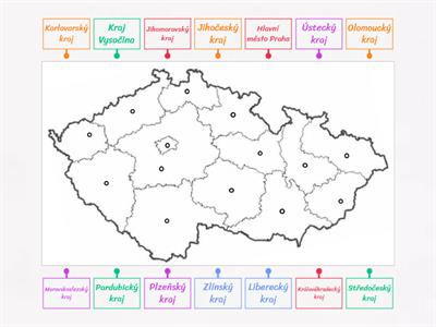 Kraje ČR - slepá mapa