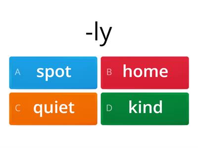 Suffix Matching -ly, -less, -ness, -ful