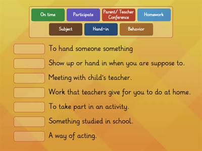 Parent-Teacher Conferences Vocabulary