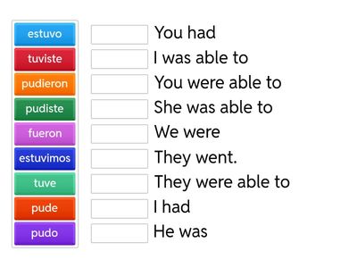 Irregular Preterite (Match up)
