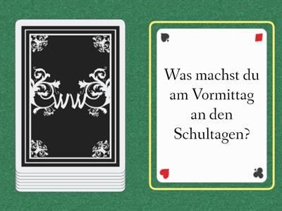 WT 1, L5 - Tagesablauf mit Tageszeiten - Antworte in ganzen Sätzen.