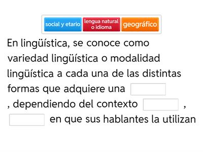 Variantes linguisticas