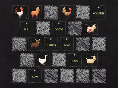 Memory Game - FARM ANIMALS - sound + picture