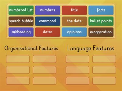 Language and Organisational Features