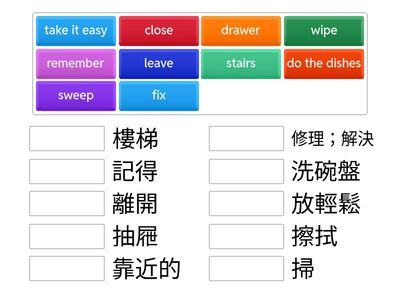 翰林 國中英語 iEnglish 二年級 Unit3 單字卷  1 (配對)