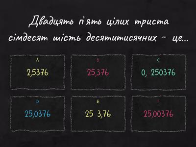 Вікторина "Десяткові дроби. Порівняння десяткових дробів. Округлення"