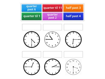 halves and quarters on a clock