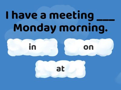 In ON AT prepositions