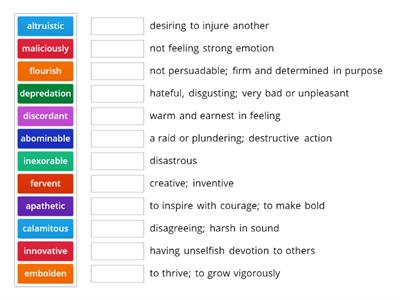 Advanced US History IEW Vocabulary Lessons 1-3