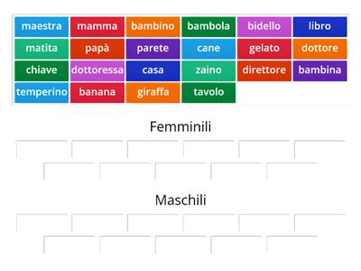 Nomi Maschili e Femminili