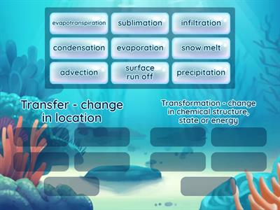 4.1 Water cycle transfer or transformation
