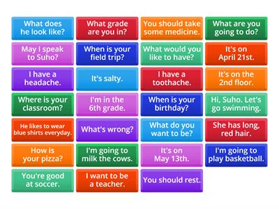 6th Grade Ch 1-8 Bingo