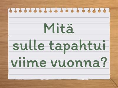 Vuonna: ensi, viime, tänä, toissa, sinä, minä