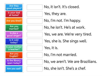  QUESTIONS AND ANSWERS - TO BE - PRESENT SIMPLE