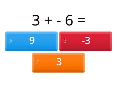 adding integers multiple choice