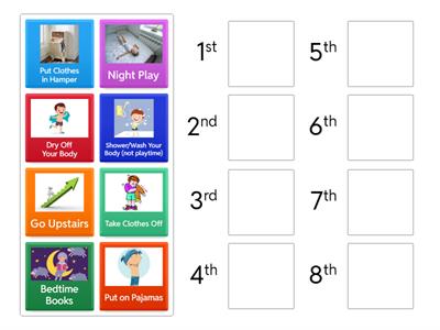 Ethan's Bed Time Routine (Put in Order)