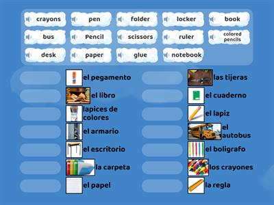 ESL help-Spanish: School supplies