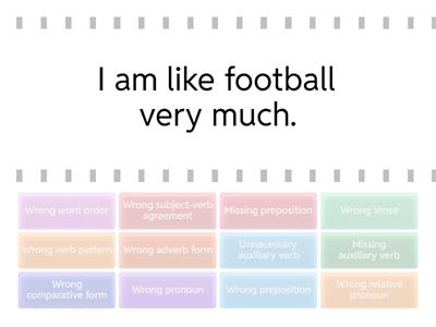 Categorising learners’ mistakes