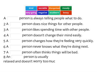 RoadMab B1 - 1B adj to describe personalities