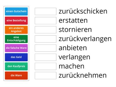 Reklamation - Wortschatz - Kunde