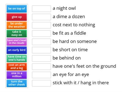 Opposite idioms match B2/ C1
