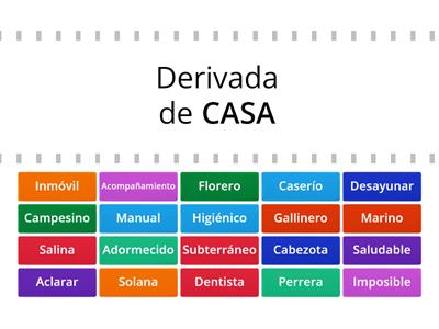  Palabras derivadas y primitivas