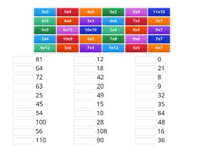  Multiplication - Match Up