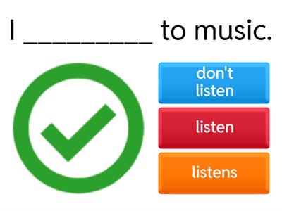 (affirmative and negative sentences) PRESENT SIMPLE 