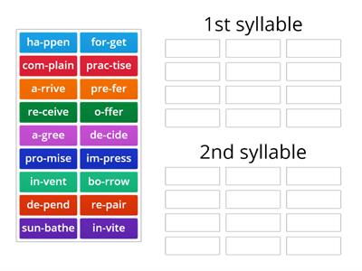 6B PRONUNCIATION: word stress in two-syllable verbs