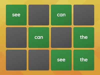 Sight Word Memory Game