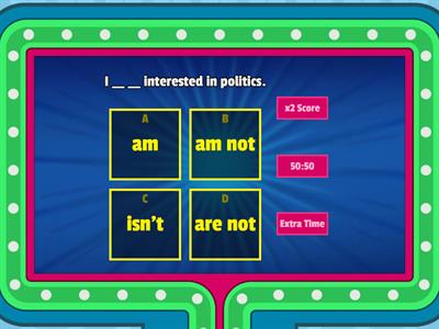 am / is / are (negative)