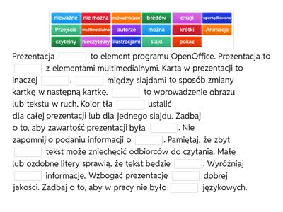 sprawdzian prezentacja klasa 5