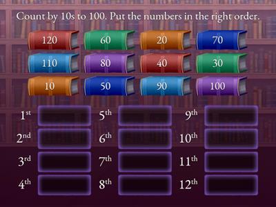 Counting by 10s in order to 100