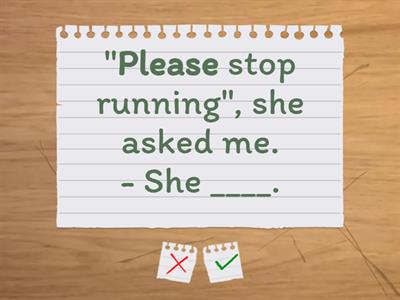 Reported commands and requests