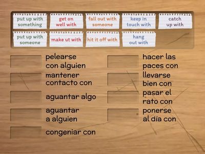 Phrasal verbs of relationships