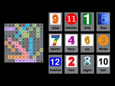 Wordsearch  Number Words