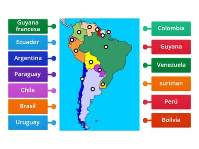 Paises del continente de américa del sur 