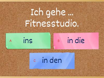 in den/in die/ins