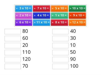 10x table - full sentence in random order