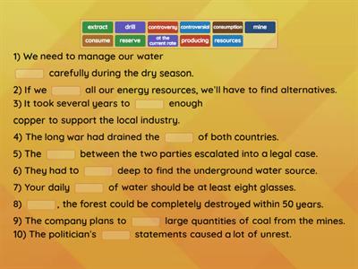 Outcomes Int. U11.3 Natural resources voc, gaps