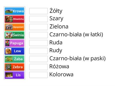 Zwierzęta i ich kolory