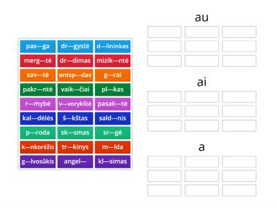Dvibalsiai au  ir   ai  arba   a